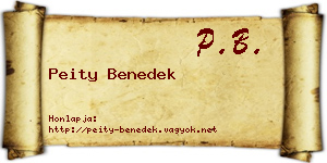 Peity Benedek névjegykártya